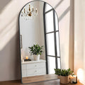 Arched Mirror 24x48 in Black Frame - Modern Wall Mirror