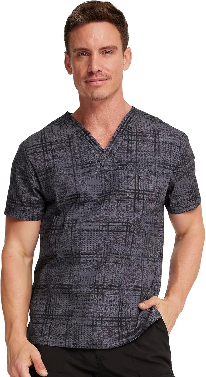 Dickies EDS Signature Scrubs Unisex V-Neck Top in Soft Poplin