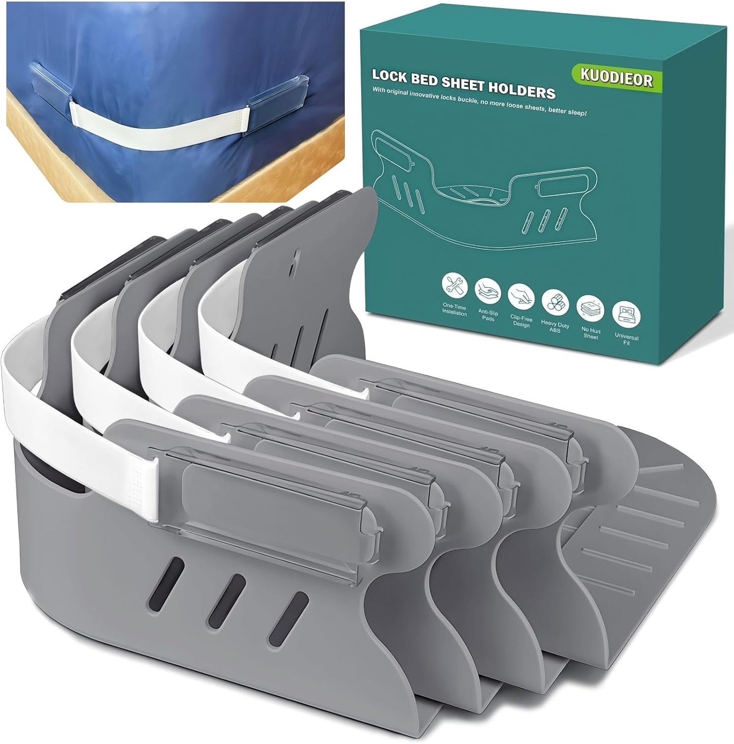 Bed Sheet Holders for Corners - Heavy Duty Fitted Sheet Straps