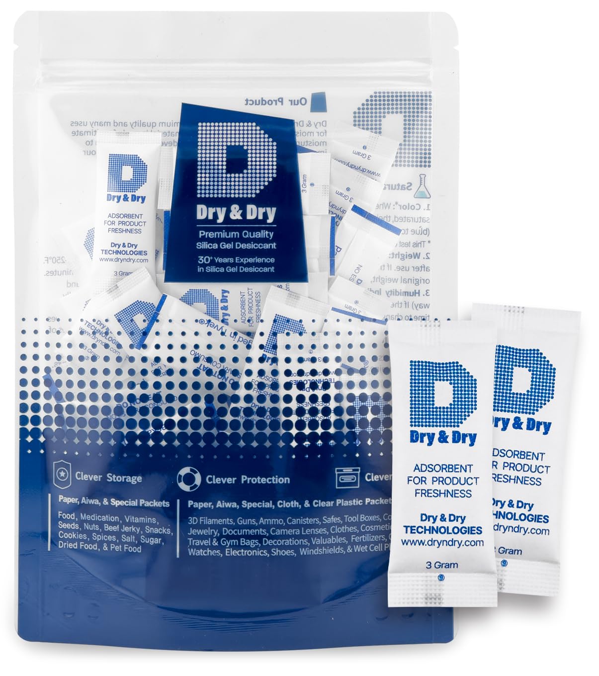 Dry & Dry 3 Gram Silica Gel Packets for Ultimate Moisture Control