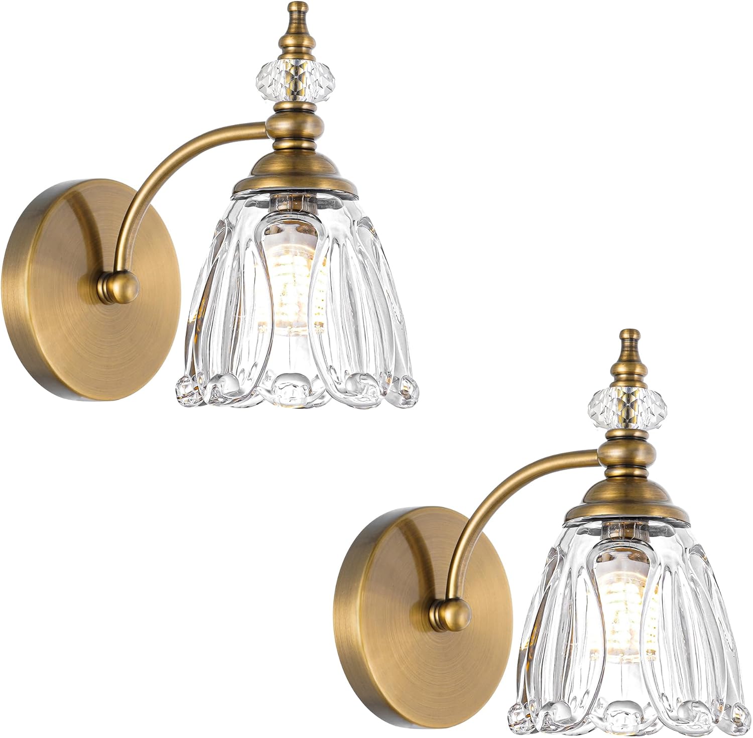 Vintage Brass Wall Sconces Set of Two for Elegant Lighting