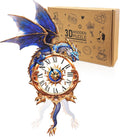 3D Puzzles for Adults Clock Blue Dragon Design - Mechanical DIY