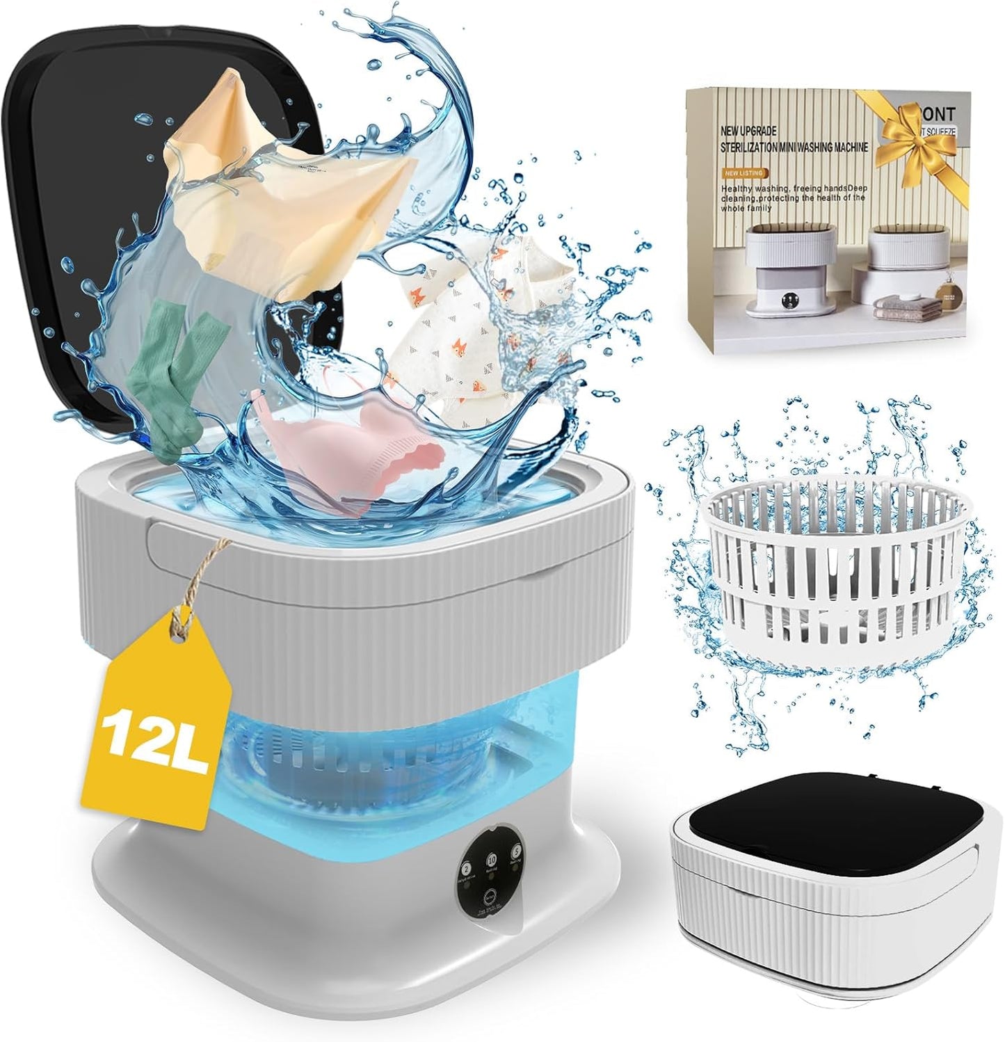12L Portable Washer & Dryer: Compact Laundry Solution