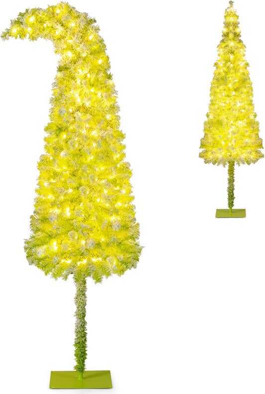 Goplus 7 FT Pre-Lit Whimsical Christmas Tree for Festive Decor