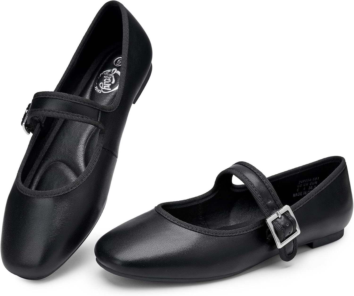 Trary Women's Ballet Flats: Comfortable Square Toe Mary Jane Shoes
