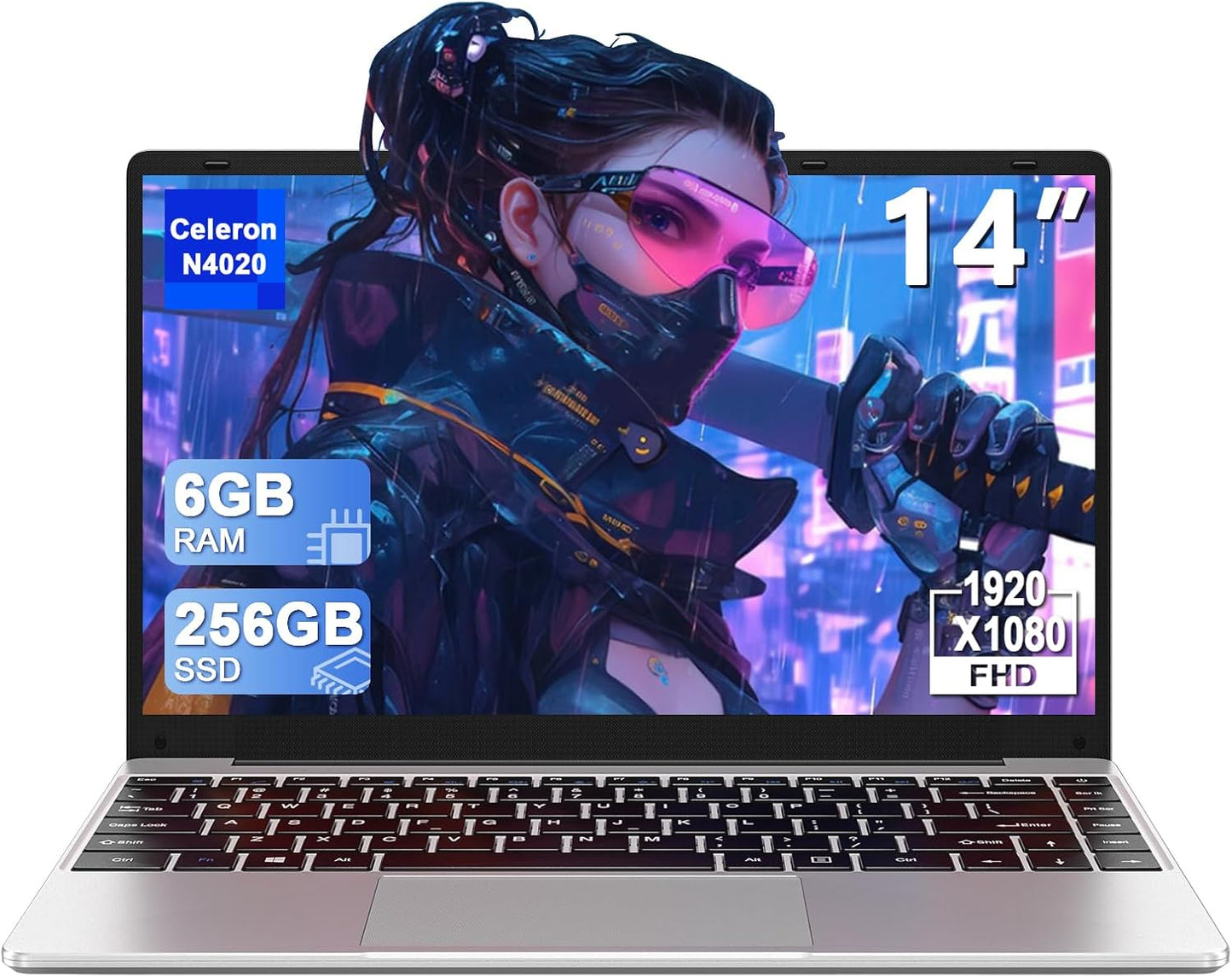 14 Win 11 Laptop: Fast Celeron Processor, 256GB SSD, FHD Display