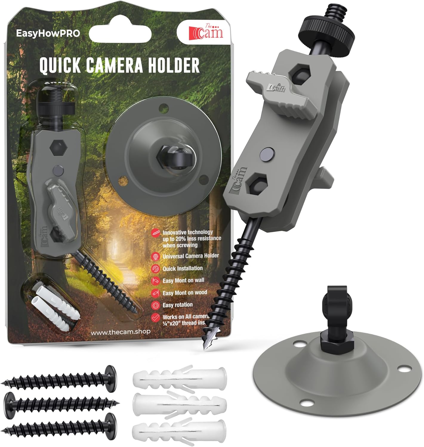 360-Degree Adjustable Trail Camera Holder - Easy Installation, Perfect for Hunting!