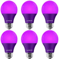 LUXRITE A19 LED Purple Light Bulbs 60W Equivalent - Energy Saving Glow