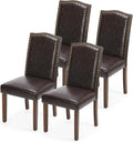 DUMOS Dining Chairs Set of 4 - Durable Padded PU Leather Seats