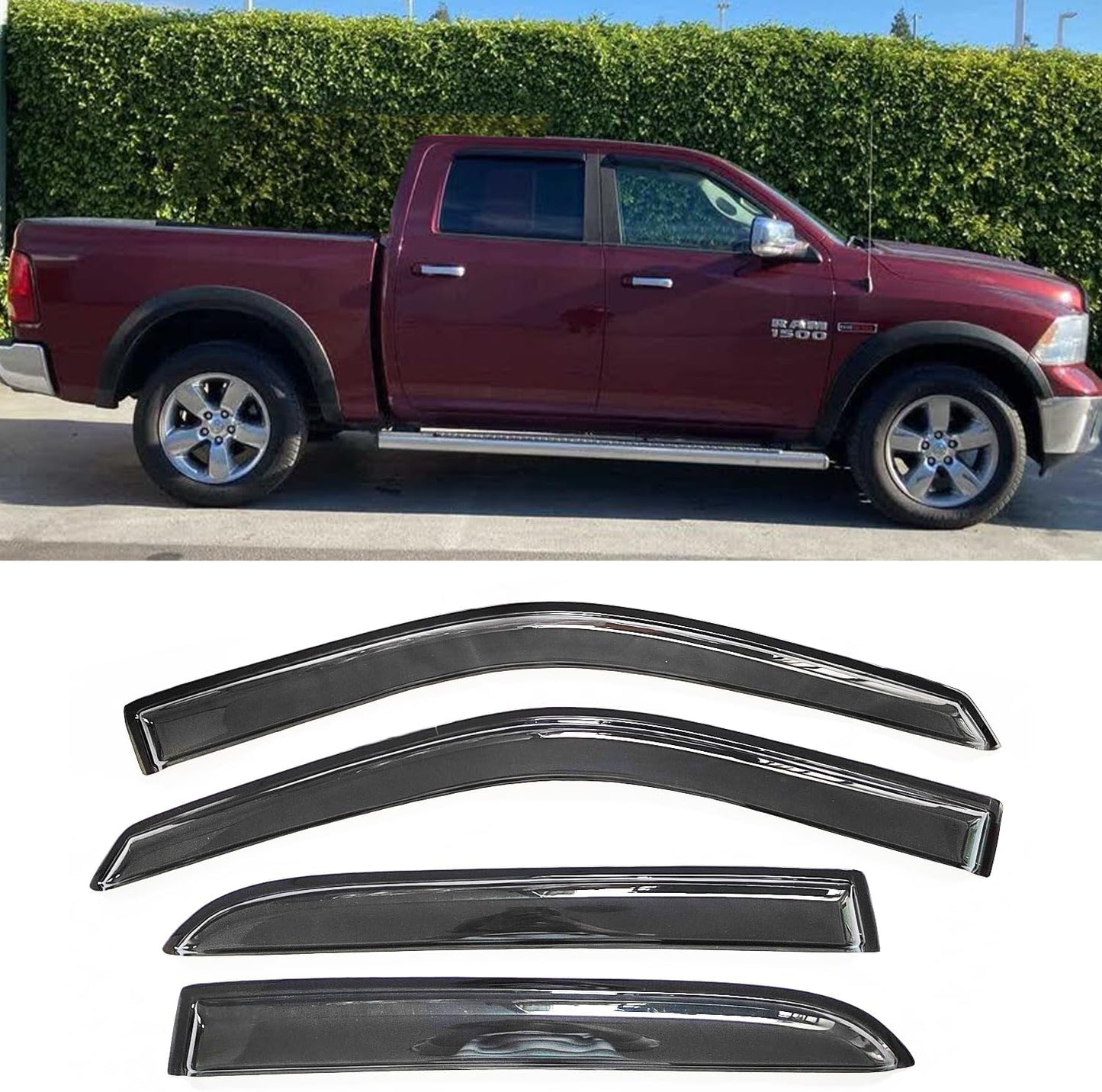 Exterior Tape On Rain Guards for Dodge Ram 1500 & 2500/3500