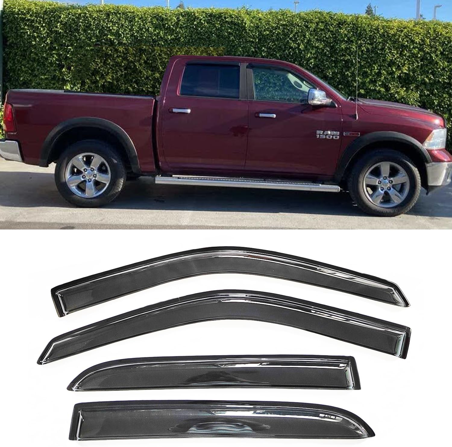 Exterior Tape On Rain Guards for Dodge Ram 1500 & 2500/3500
