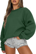 ANRABESS Womens Crewneck Fleece Oversized Pullover - Cozy Daily Wear