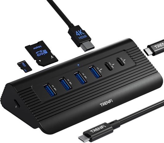 10-in-1 USB C Hub with 4K HDMI and 100W Power Delivery