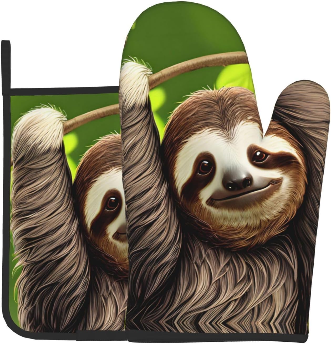 Sloth Pattern Microwave Gloves Set