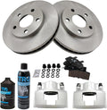 Front Brake Pad & Rotor Kit with Calipers and Brake Chemical