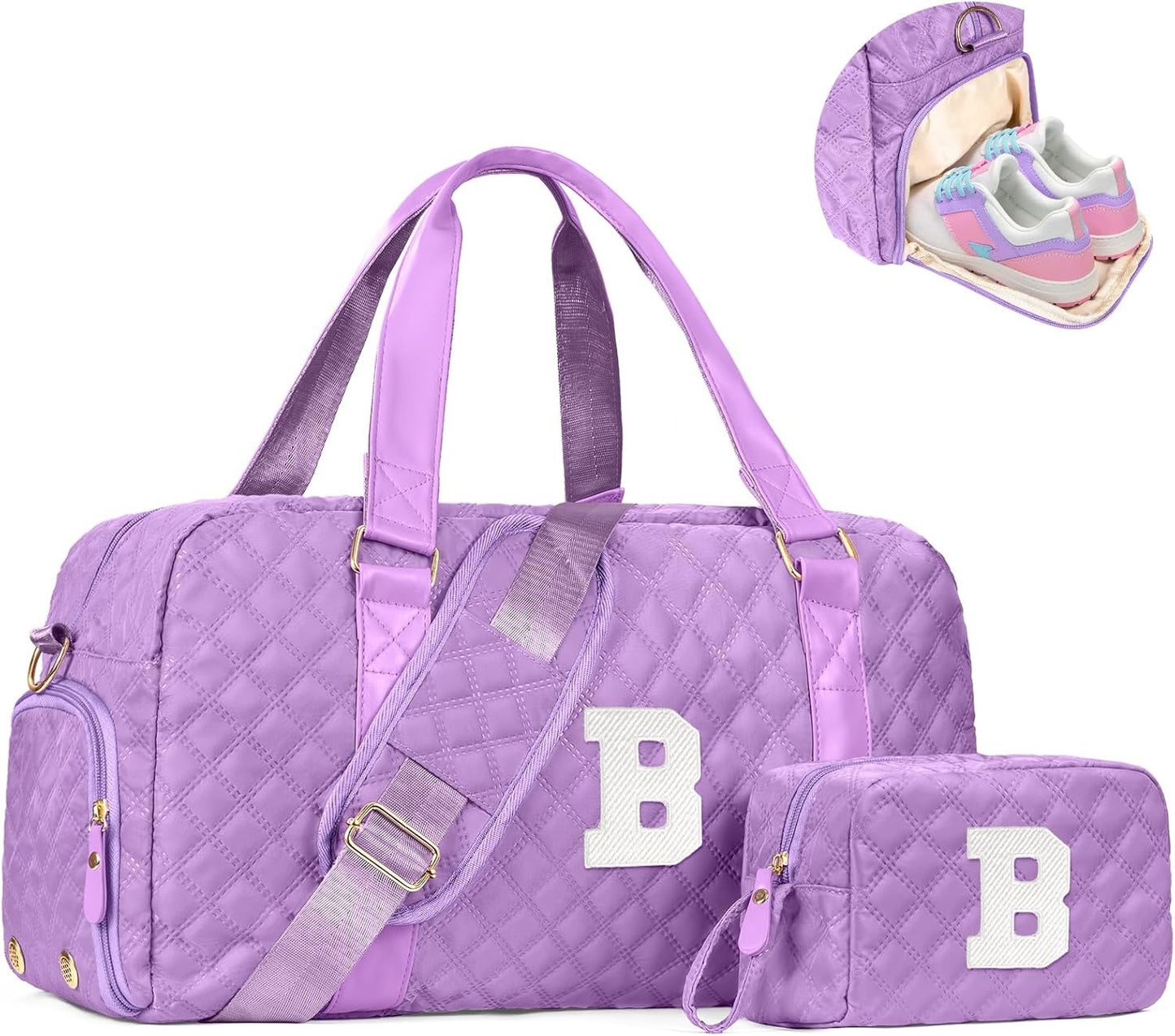 Personalized Initial Travel Duffel Bag for Girls & Women