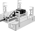 Under Desk Cable Management Tray White 2 Pack - No Drill Clamp