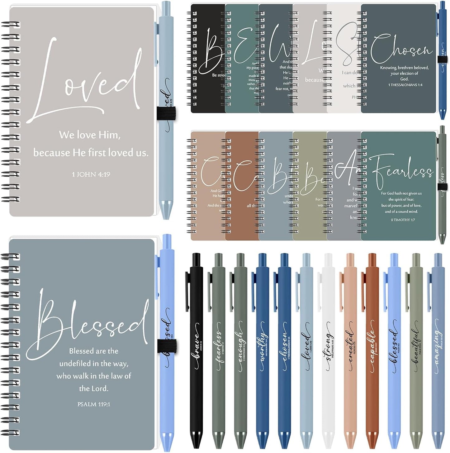Inspirational Christian Gifts Bulk Notebooks and Pens Set