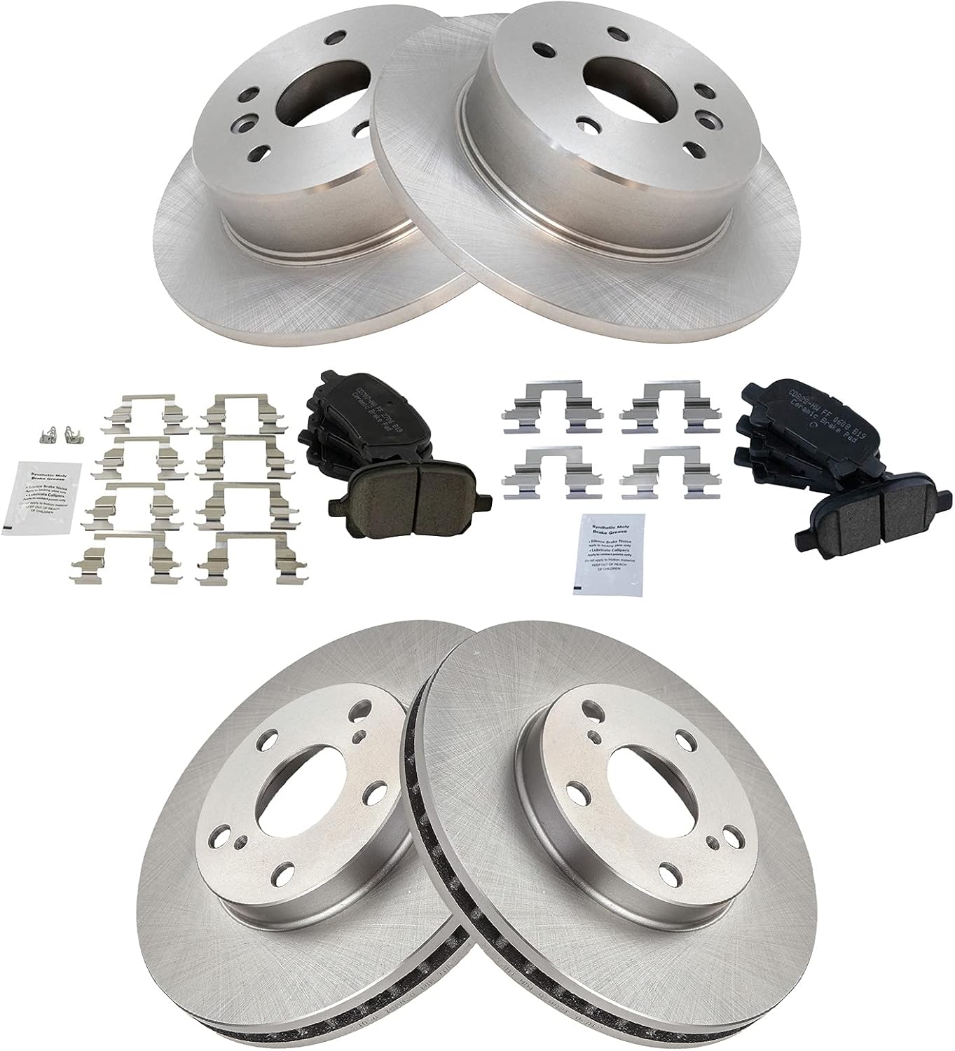 TRQ Brake Pad & Rotor Kit for 2000-2004 Toyota Avalon Vehicles