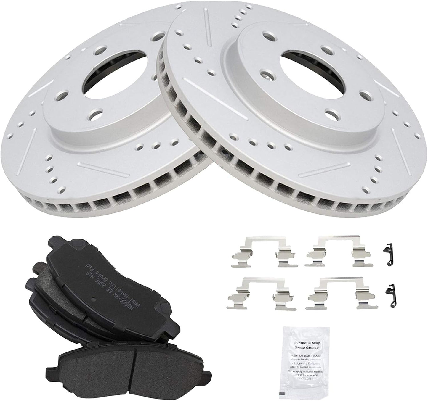 TRQ Front Performance Brake Pad & Rotor Kit for Dodge Caliber