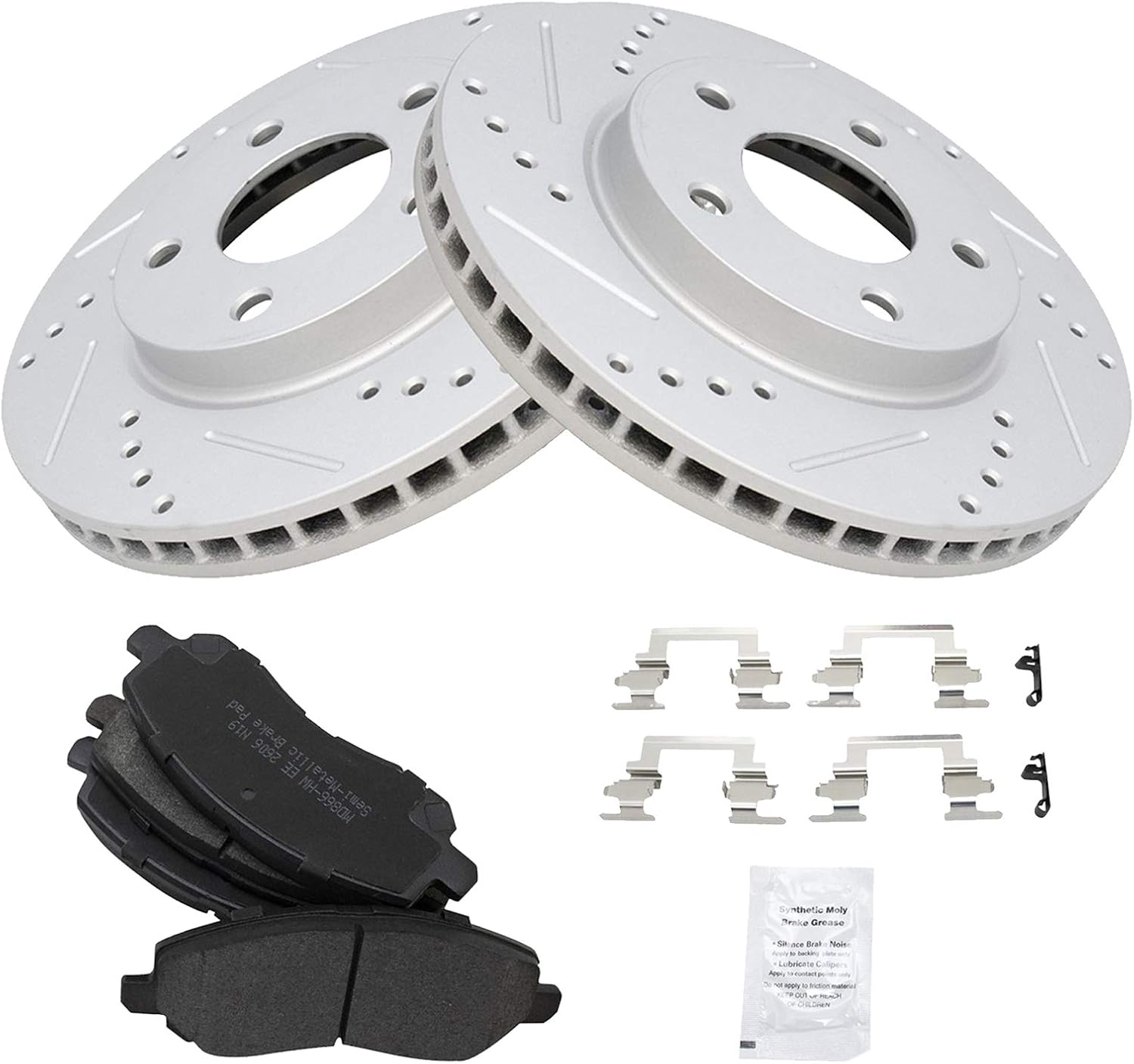 TRQ Front Performance Brake Pad & Rotor Kit for Dodge Caliber