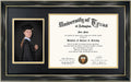 GraduationMall 11x19 Black Diploma Frame with Photo Holder