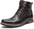 Men's Motorcycle Combat Boots with Zipper - Bruno Marc Comfort