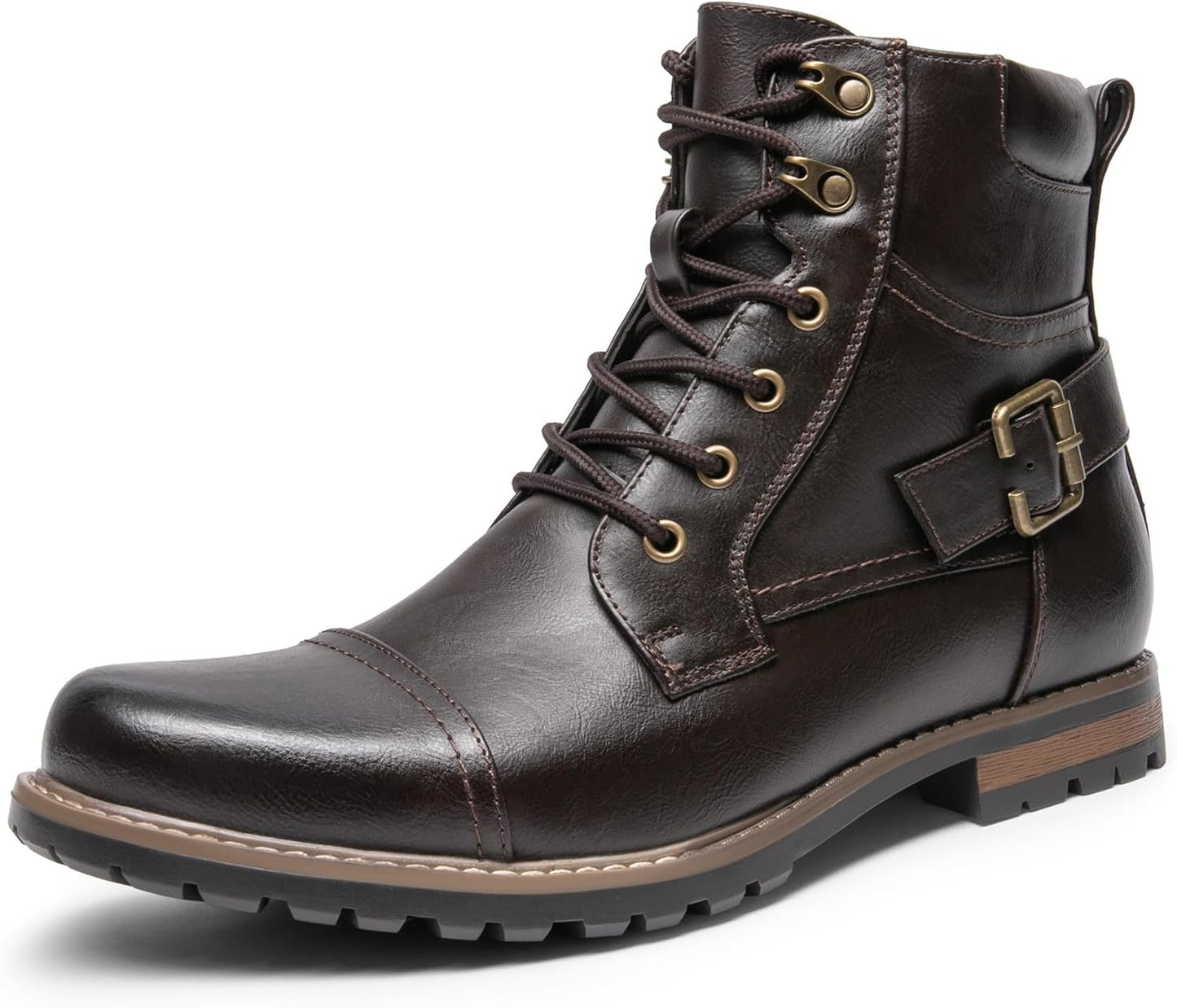 Bruno Marc Men's Motorcycle Combat Boots for Stylish Bikers
