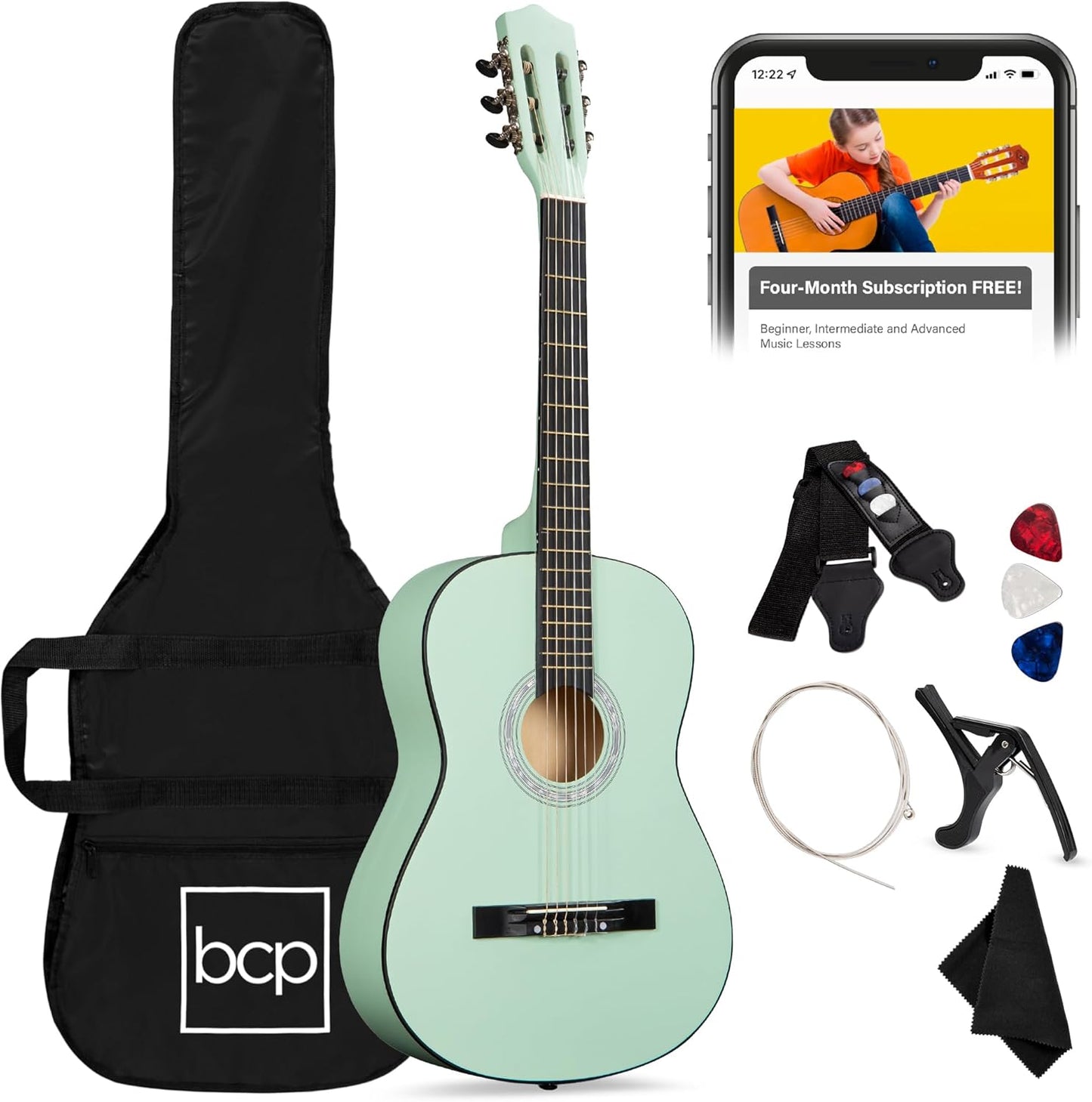 Best Choice Products 38in Beginner All Wood Acoustic Guitar Kit