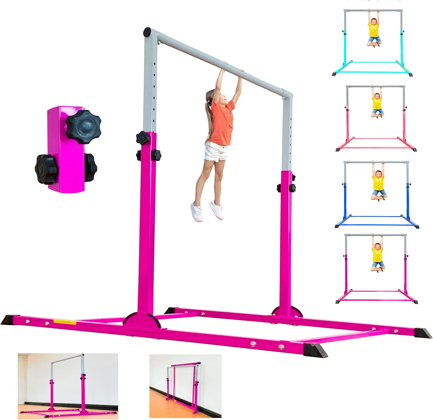 Gymnastic Bar for Kids 3-15 Years - Adjustable Kip Bar