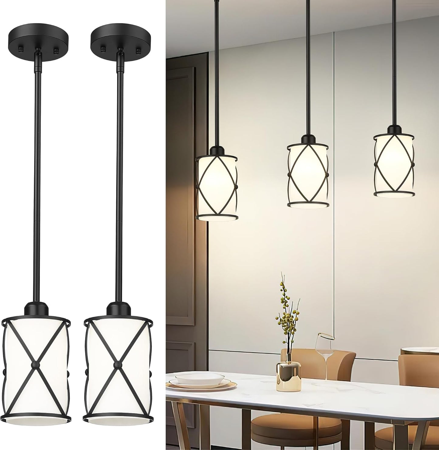 Modern Black Pendant Light Fixtures for Kitchen Island Decor