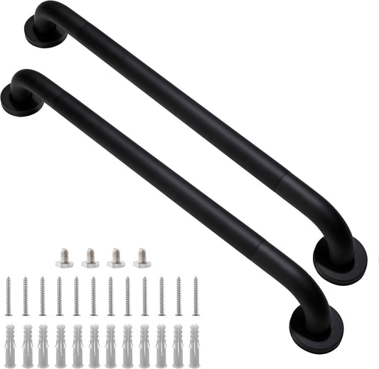 24 Inch Black Shower Grab Bar Set for Safety and Stability