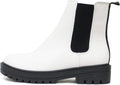 Women Lug Sole Low Heel Chelsea Bootie - Fashion Platform