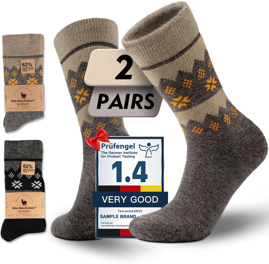 Alpaca Wool Heavyweight Crew Socks for Winter Hiking Comfort