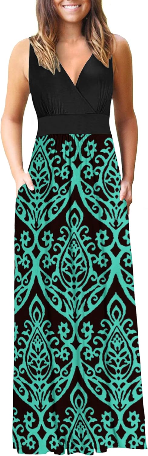 AUSELILY Women's Sleeveless Maxi Dress with Pockets for All Occasions