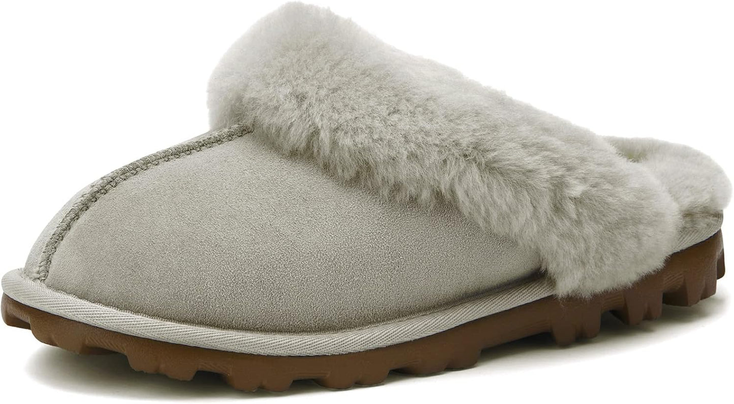 WaySoft Women's Genuine Australian Sheepskin Slippers for Comfort
