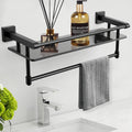 Glass Shelf for Bathroom 20 in Tempered Glass Shelf with Towel Bar