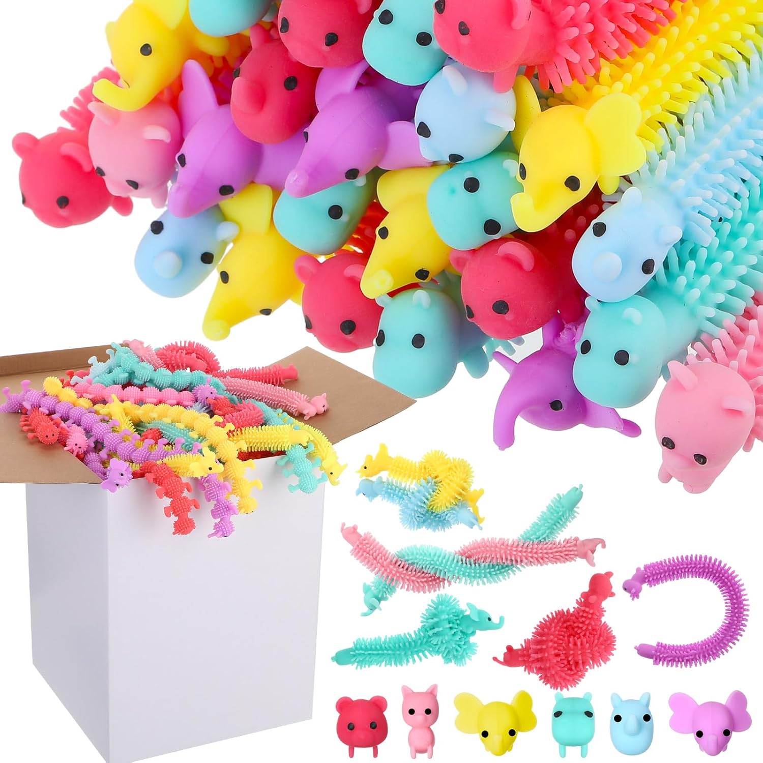 Chivao 200 Pack Stretchy String Fidget Toys for Stress Relief