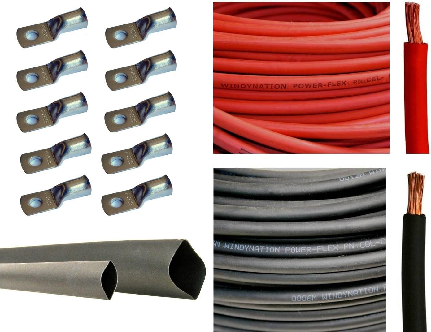 WNI 4/0 AWG Battery Welding Cable with Connectors and Tubing