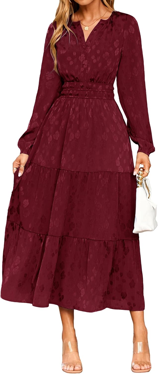 Elegant Long Sleeve Maxi Dress for Women 2025 Trendy Style