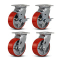 5in x 2in Industrial Casters - Heavy Duty Polyurethane Wheels