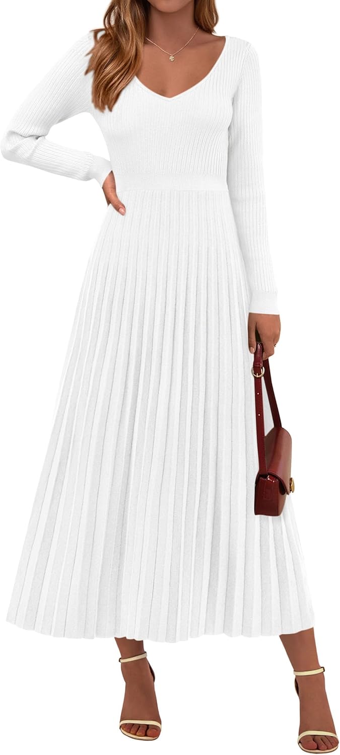 PRETTYGARDEN Women Sweater Dress Elegant Maxi Winter Dresses