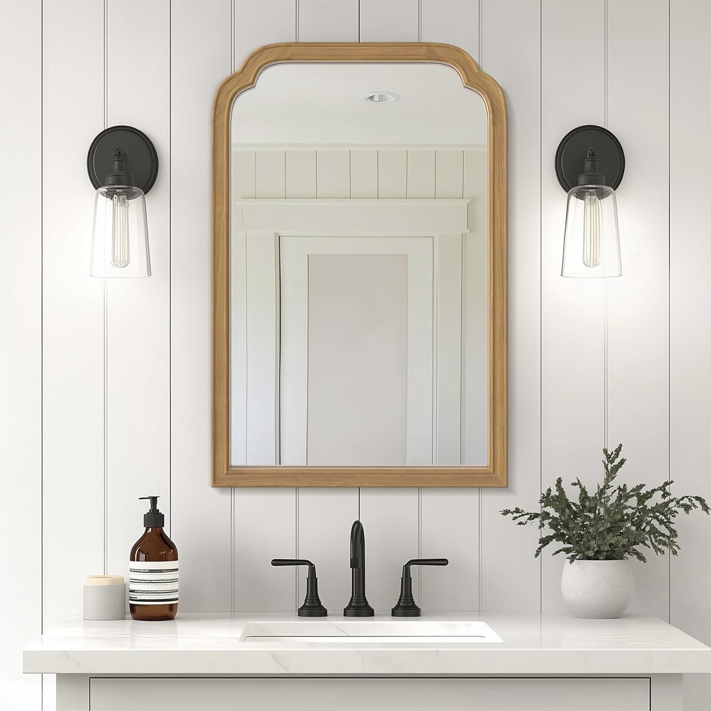 WallBeyond Wood Frame Wall Mirror for Entryway and Living Room
