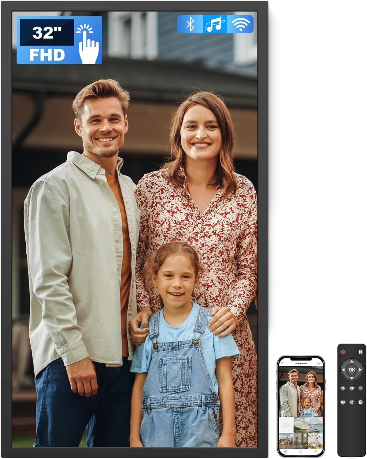 32 Inch FHD Digital Picture Frame with Touchscreen and WiFi