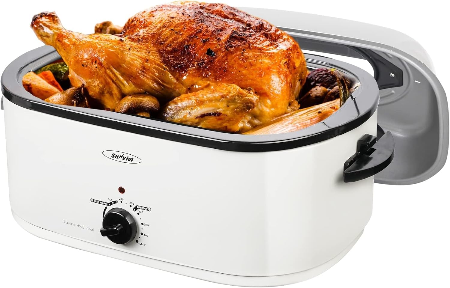 26 Quart Electric Roaster for 30 LB Turkey with Self-Basting Lid