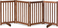 Solid Hardwood Freestanding Pet Gate 30in 4-Panel - Elegant Safety