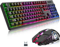 Wireless RGB Gaming Combo - Long Battery Life, Mechanical Feel, 7 Color Mouse