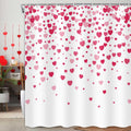 Valentines Heart Shower Curtain, Romantic Design, Polyester Fabric, 69X70in