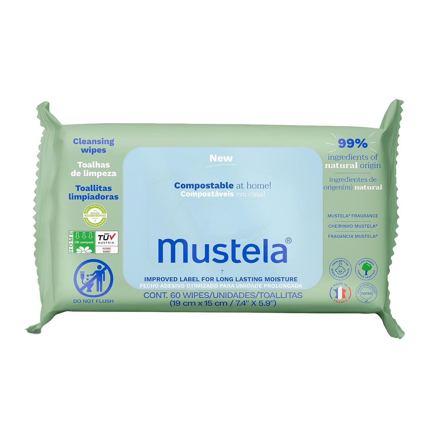 Mustela Baby Compostable Cleansing Wipes - Natural Formula