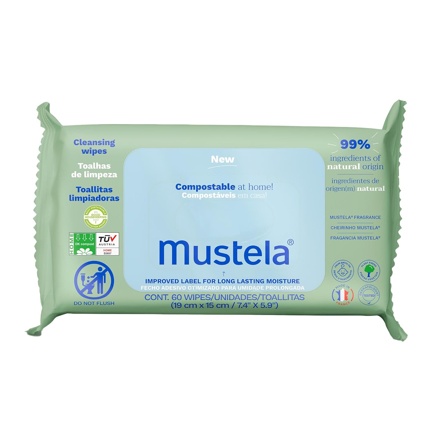 Mustela Baby Compostable Cleansing Wipes - Natural Formula